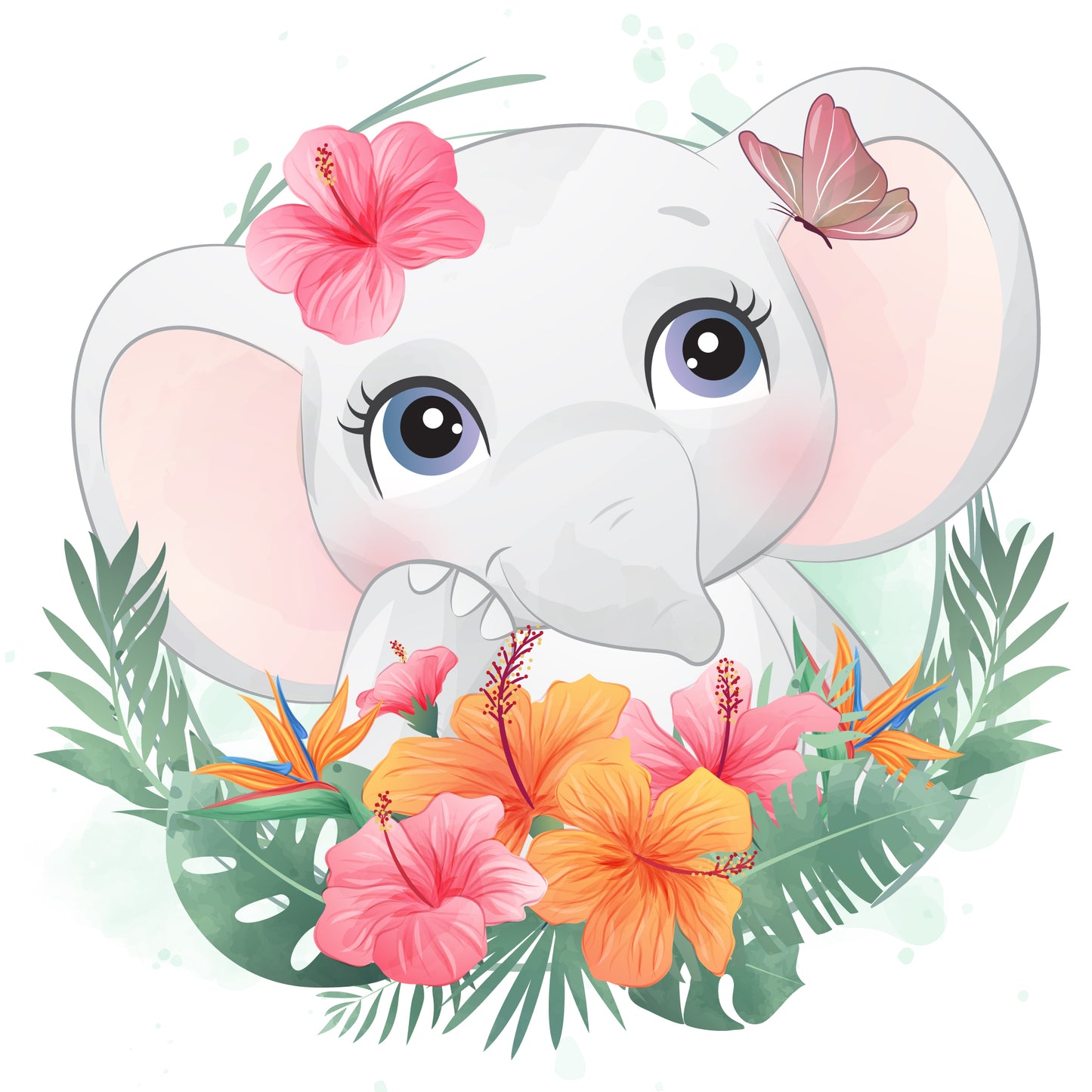 Wilde Zootiere mit Blumenkranz DIY Diamond Painting Glitzersteinlimoolerei - Mehrere Motive zur Auswahl