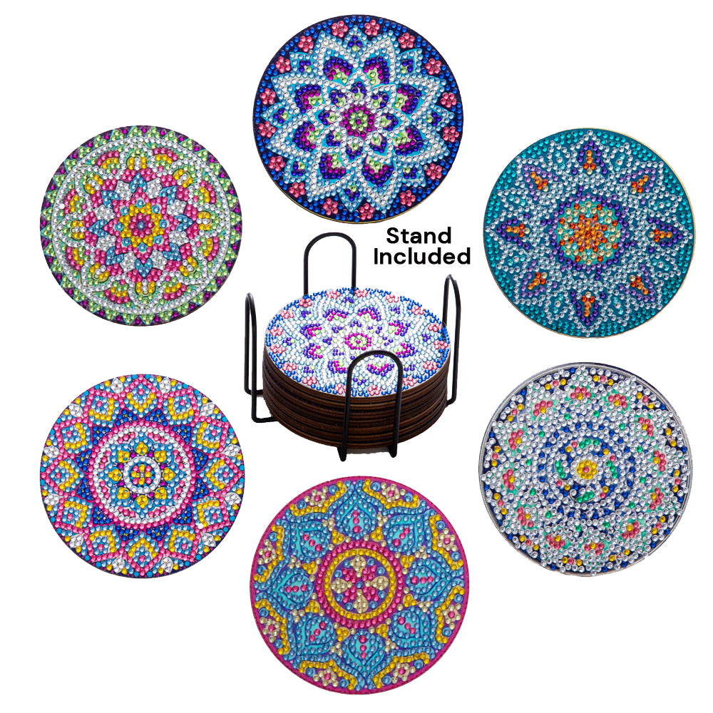 Diamond Painting Untersetzer mit Halter - 58 verschiedene Sets zur Auswahl