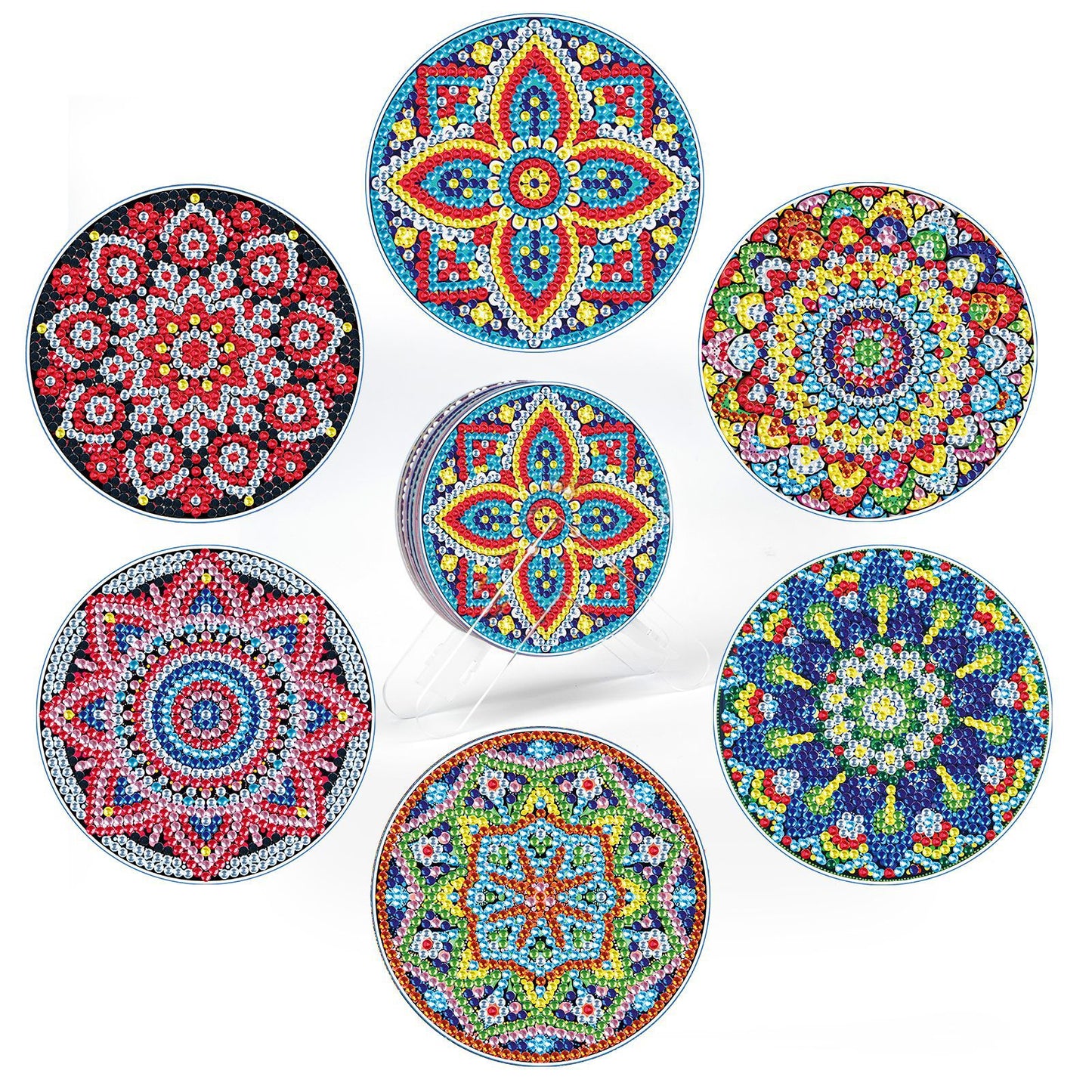 Diamond Painting Untersetzer mit Halter - 58 verschiedene Sets zur Auswahl