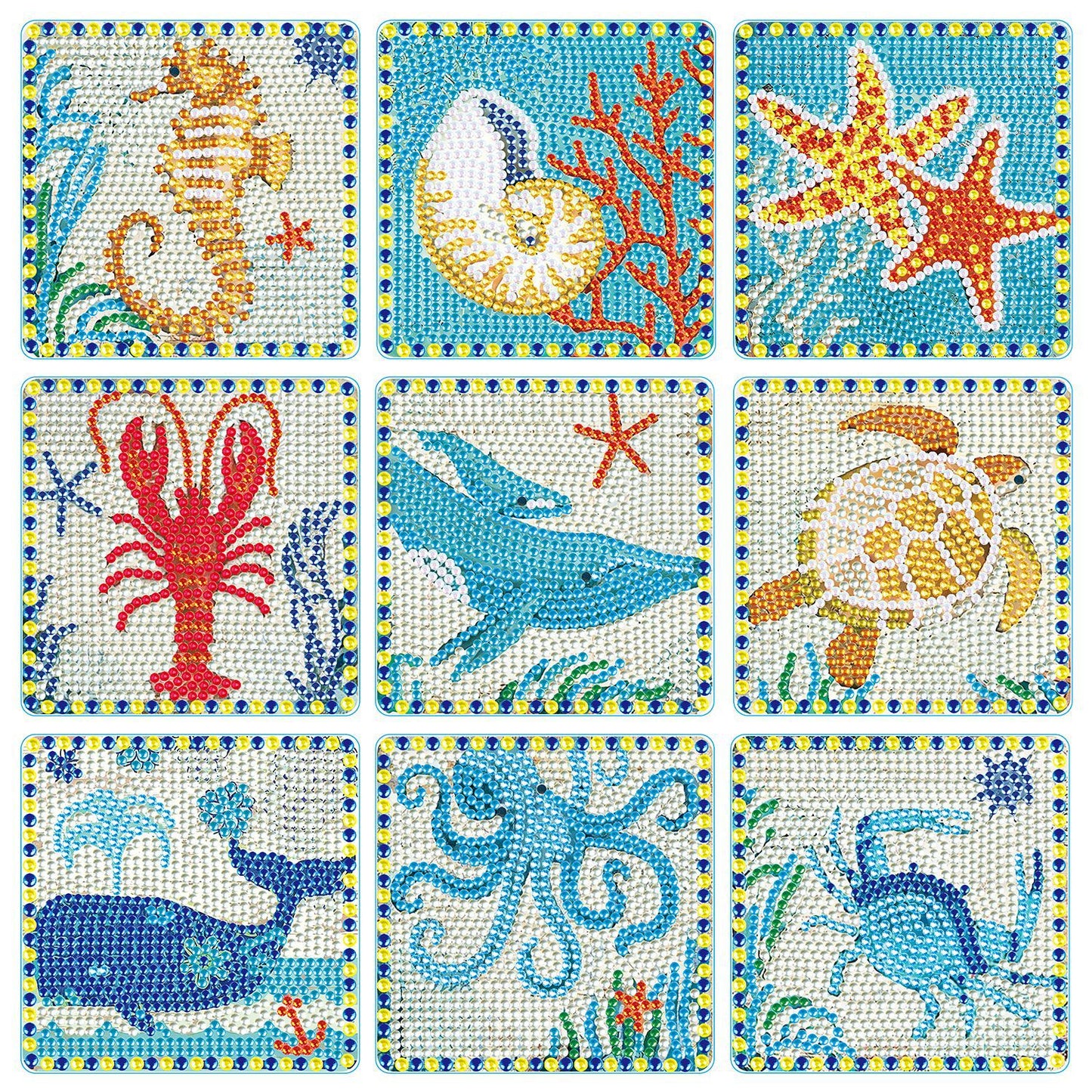 Diamond Painting Untersetzer mit Halter - 58 verschiedene Sets zur Auswahl