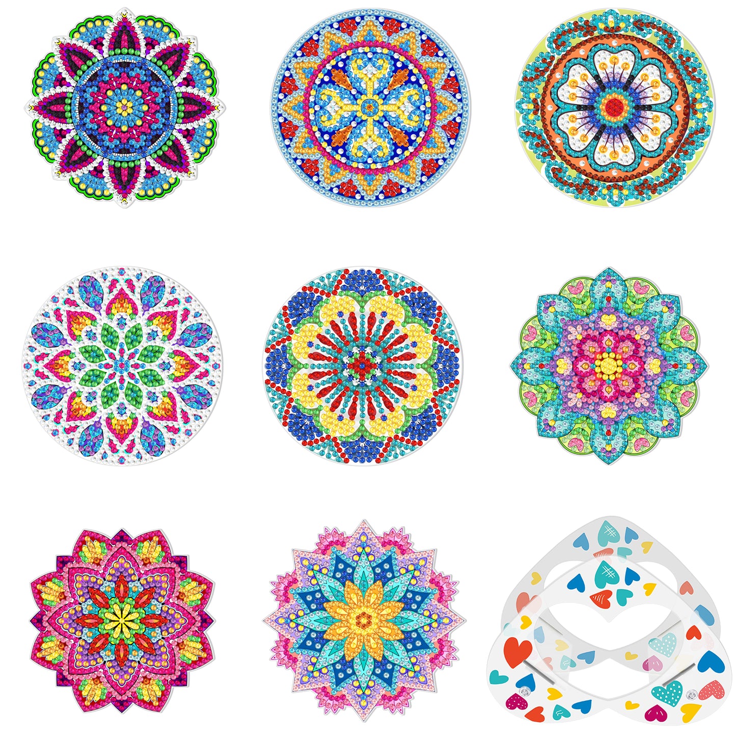 Diamond Painting Untersetzer mit Halter - 58 verschiedene Sets zur Auswahl