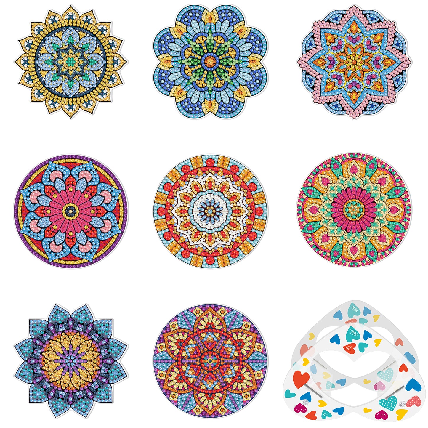 Diamond Painting Untersetzer mit Halter - 58 verschiedene Sets zur Auswahl