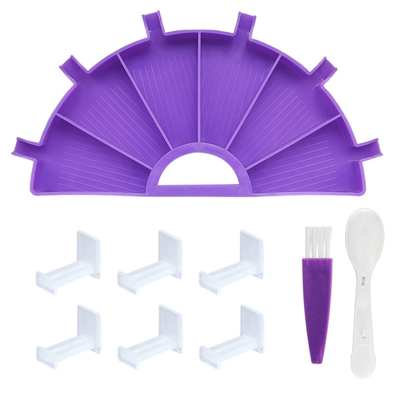 Diamond Painting Zubehör Set - halbrundes Schiffchen mit 6 Fächern