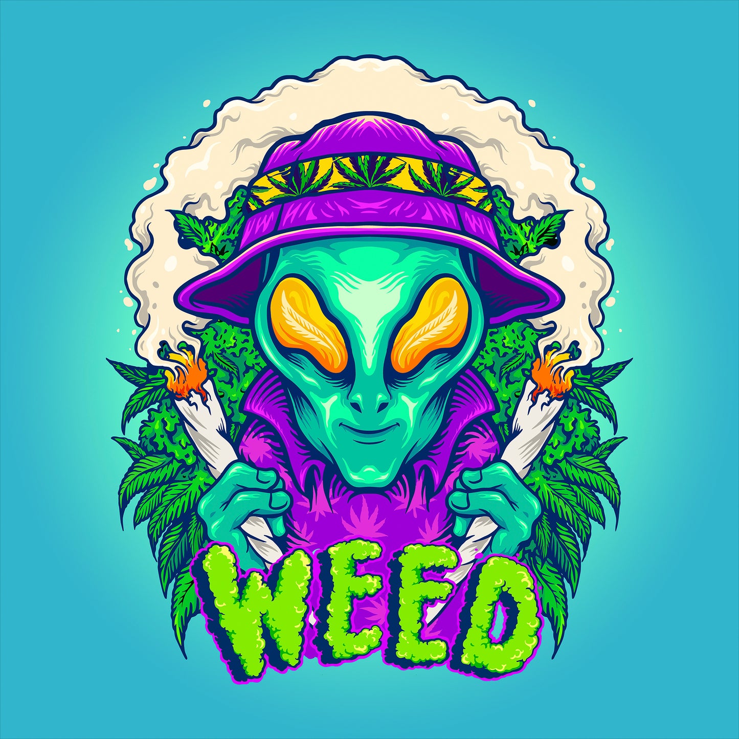 Weed Alien DIY Diamond Painting Glitzersteinlimoolerei