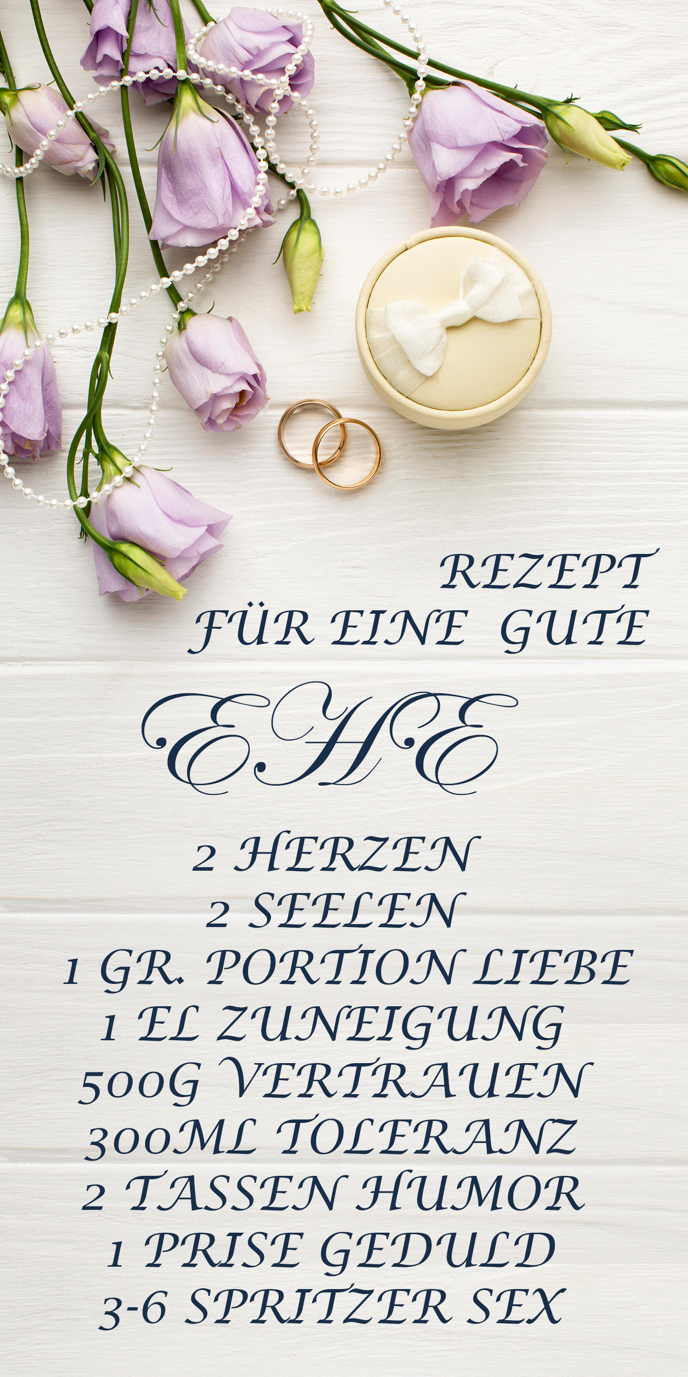 Rezept für die Ehe DIY Diamond Painting Glitzersteinlimoolerei