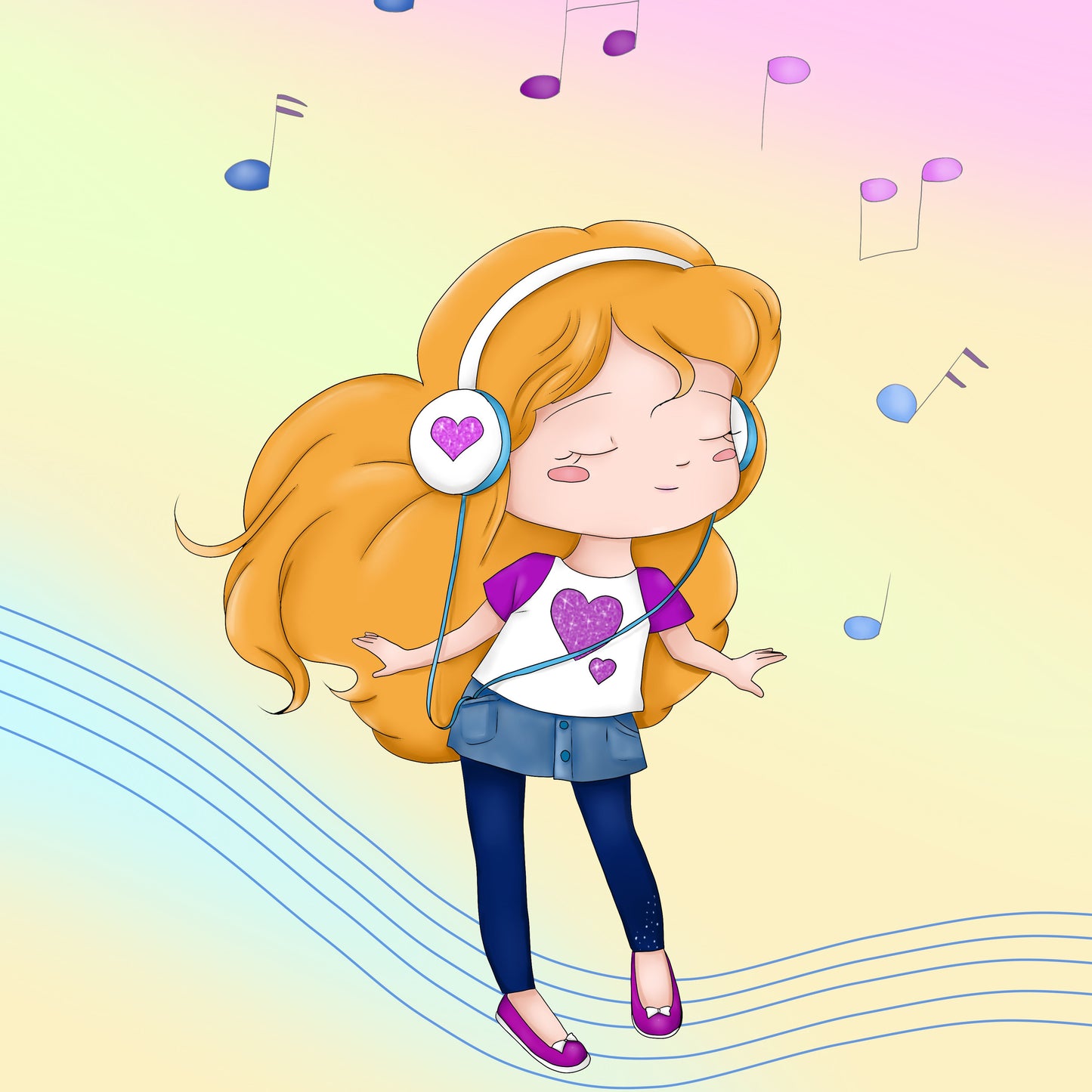 Music Girl DIY Kinder Diamond Painting exclusive edited by MiJa