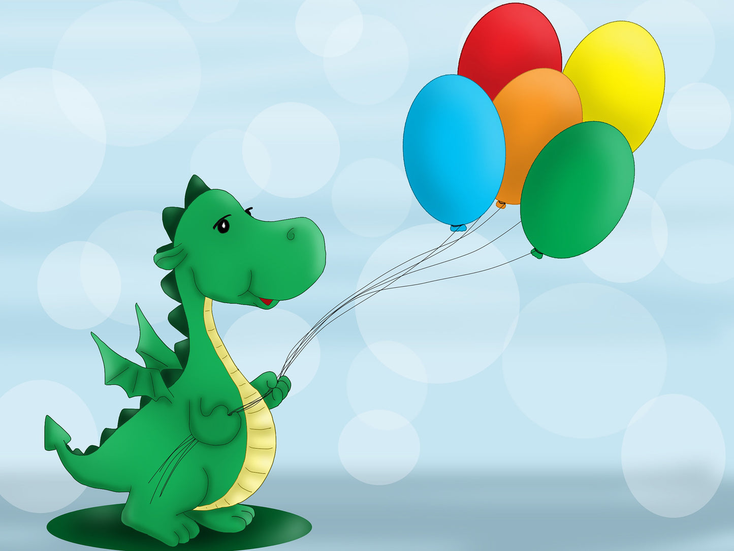Drache mit Luftballons DIY Kinder Diamond Painting exclusive edited by MiJa