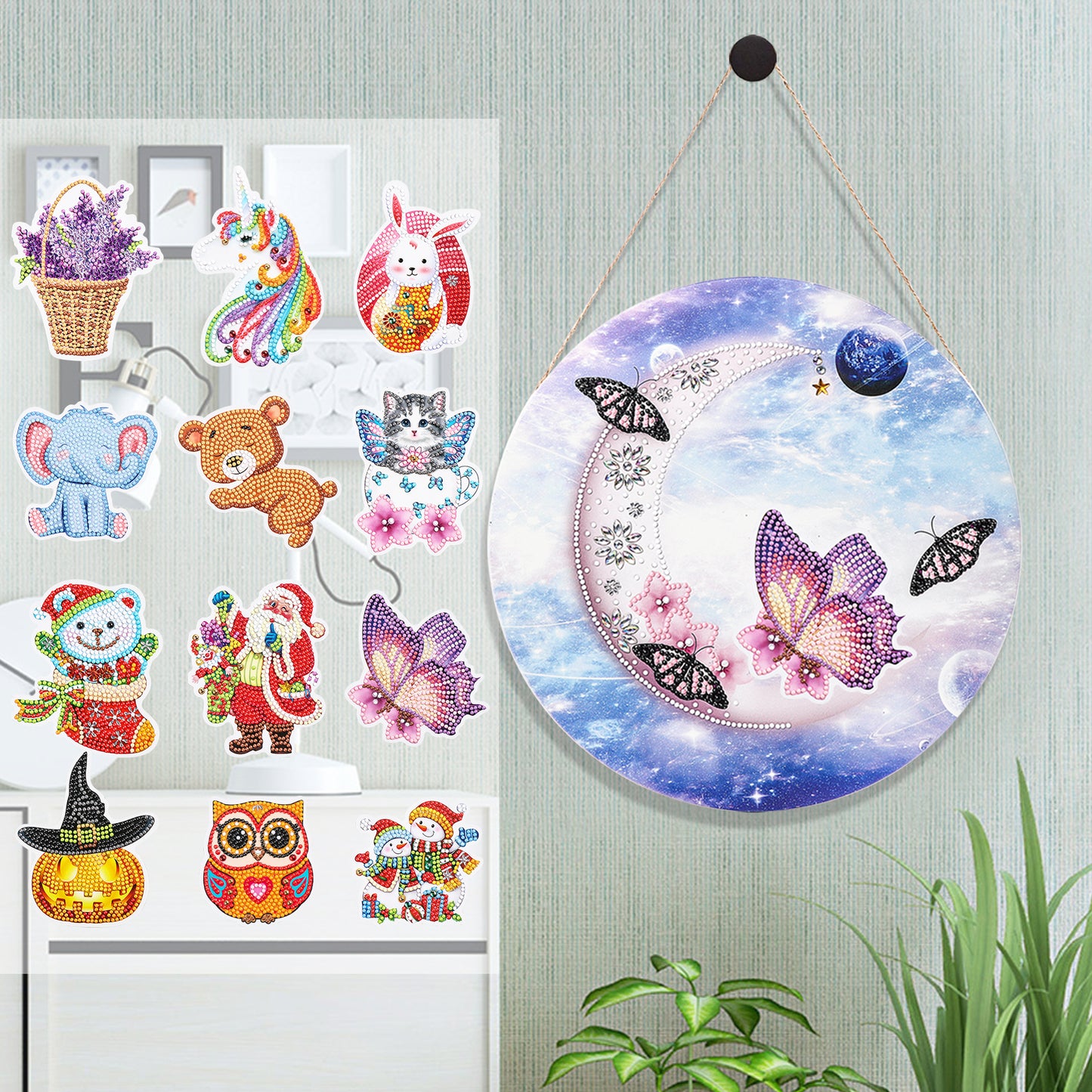 Diamond Painting Wanddekoration mit Minimotiven zum Wechseln - Mehrere Motive zur Auswahl