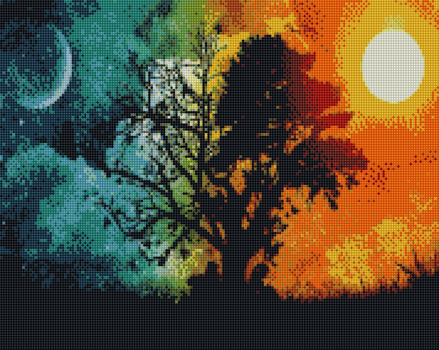 Baum der Jahreszeiten DIY Diamond Painting mit runden oder eckigen Steinli