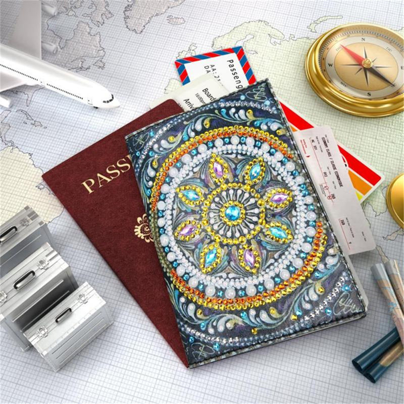Diamond Painting Schutzhüllen aus Leder für den Reisepass - Mehrere Motive zur Auswahl