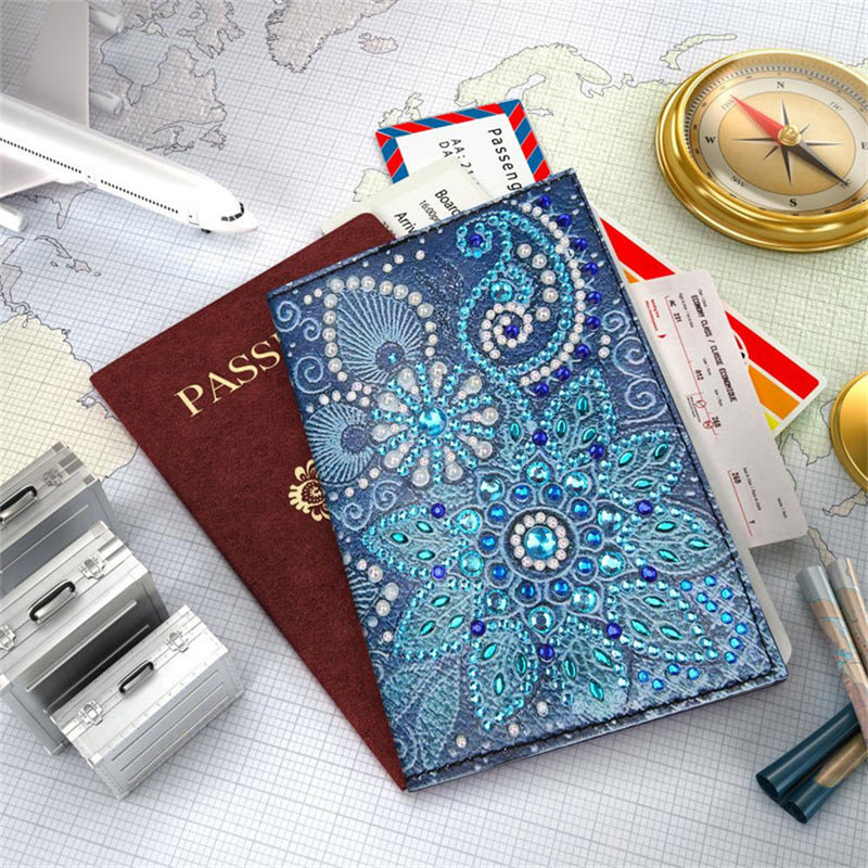 Diamond Painting Schutzhüllen aus Leder für den Reisepass - Mehrere Motive zur Auswahl