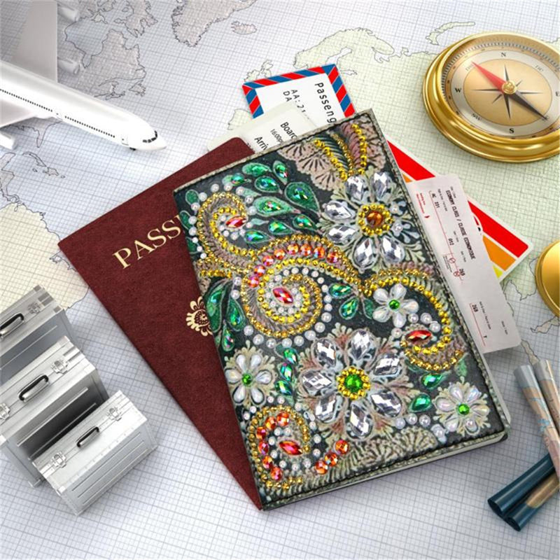 Diamond Painting Schutzhüllen aus Leder für den Reisepass - Mehrere Motive zur Auswahl