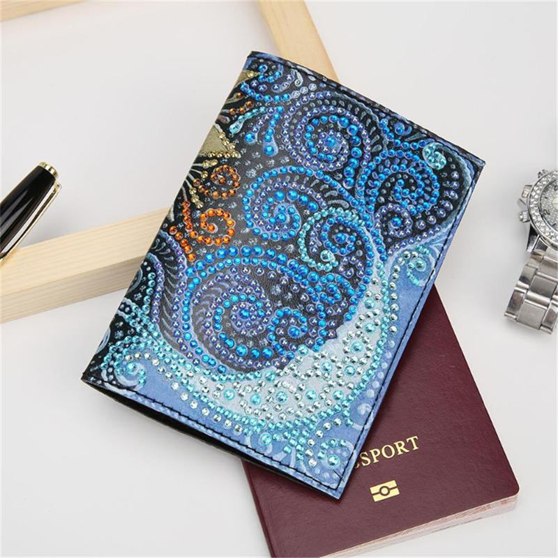Diamond Painting Schutzhüllen aus Leder für den Reisepass - Mehrere Motive zur Auswahl