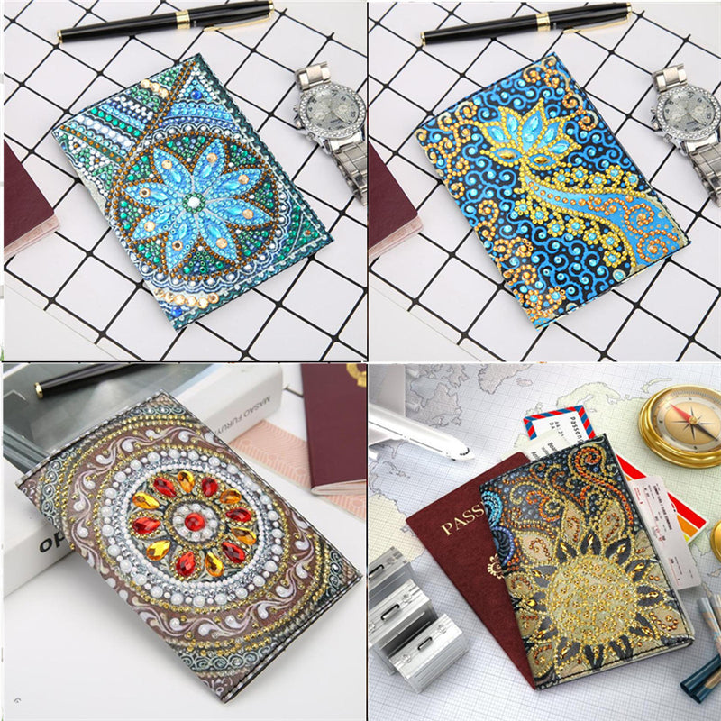 Diamond Painting Schutzhüllen aus Leder für den Reisepass - Mehrere Motive zur Auswahl