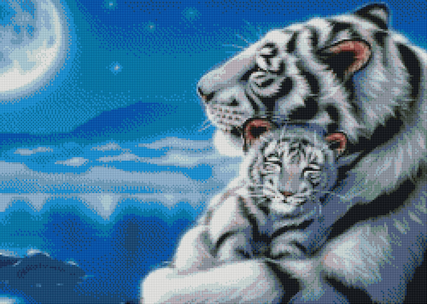 Tiger DIY Diamond Painting mit runden oder eckigen Steinli