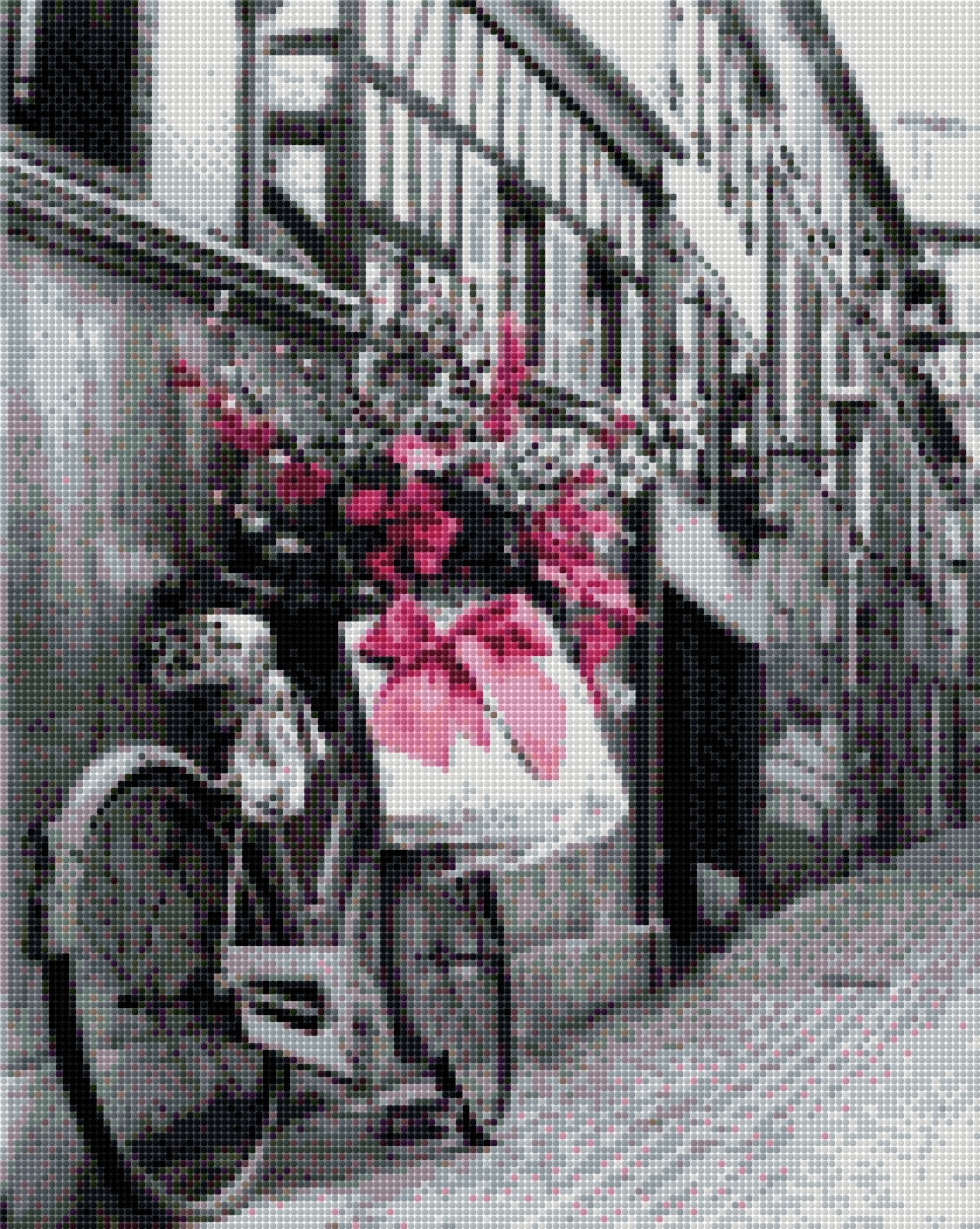 Fahrrad schwarz-pink DIY Diamond Painting mit runden oder eckigen Steinli