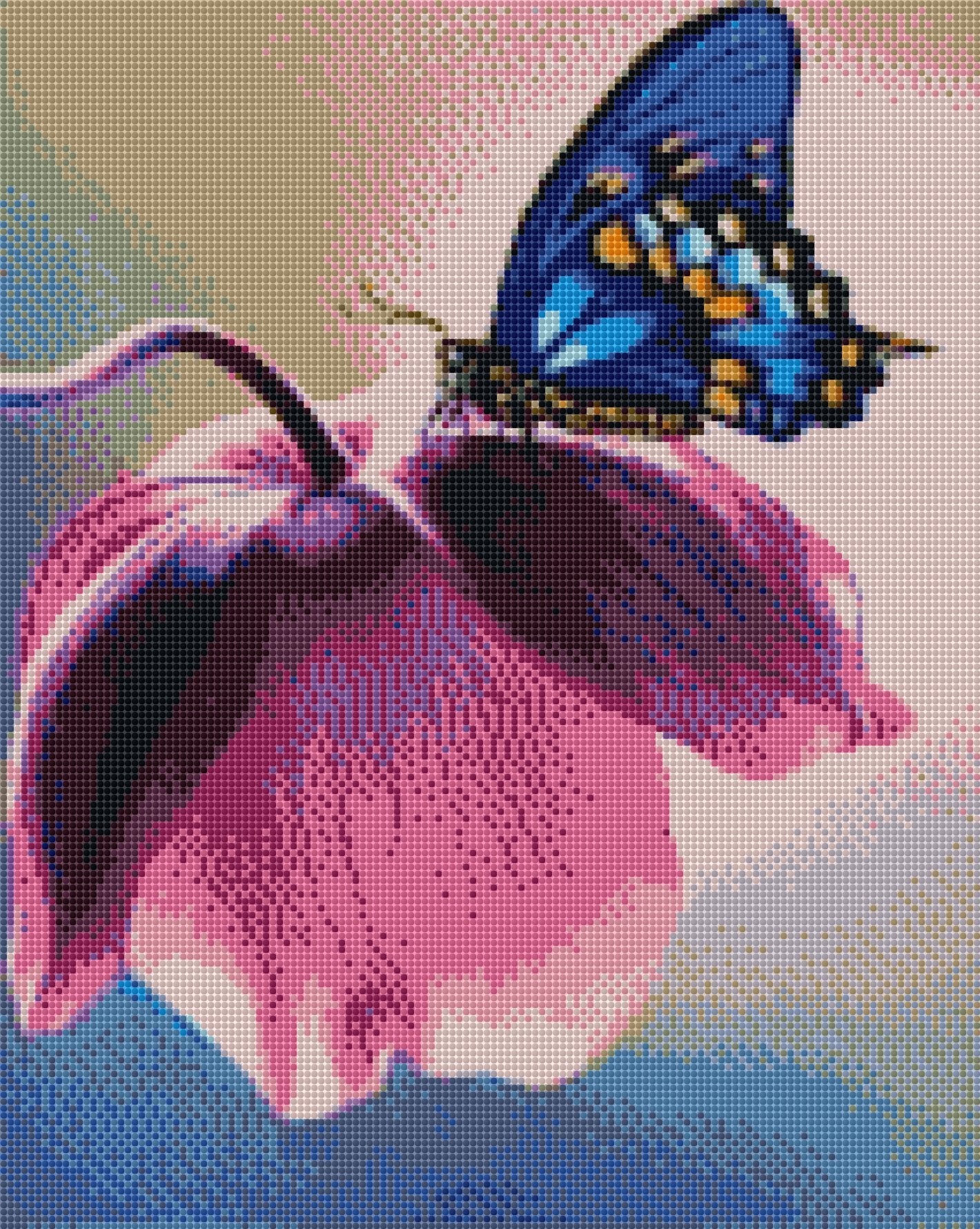 Schmetterling DIY Diamond Painting mit runden oder eckigen Steinli