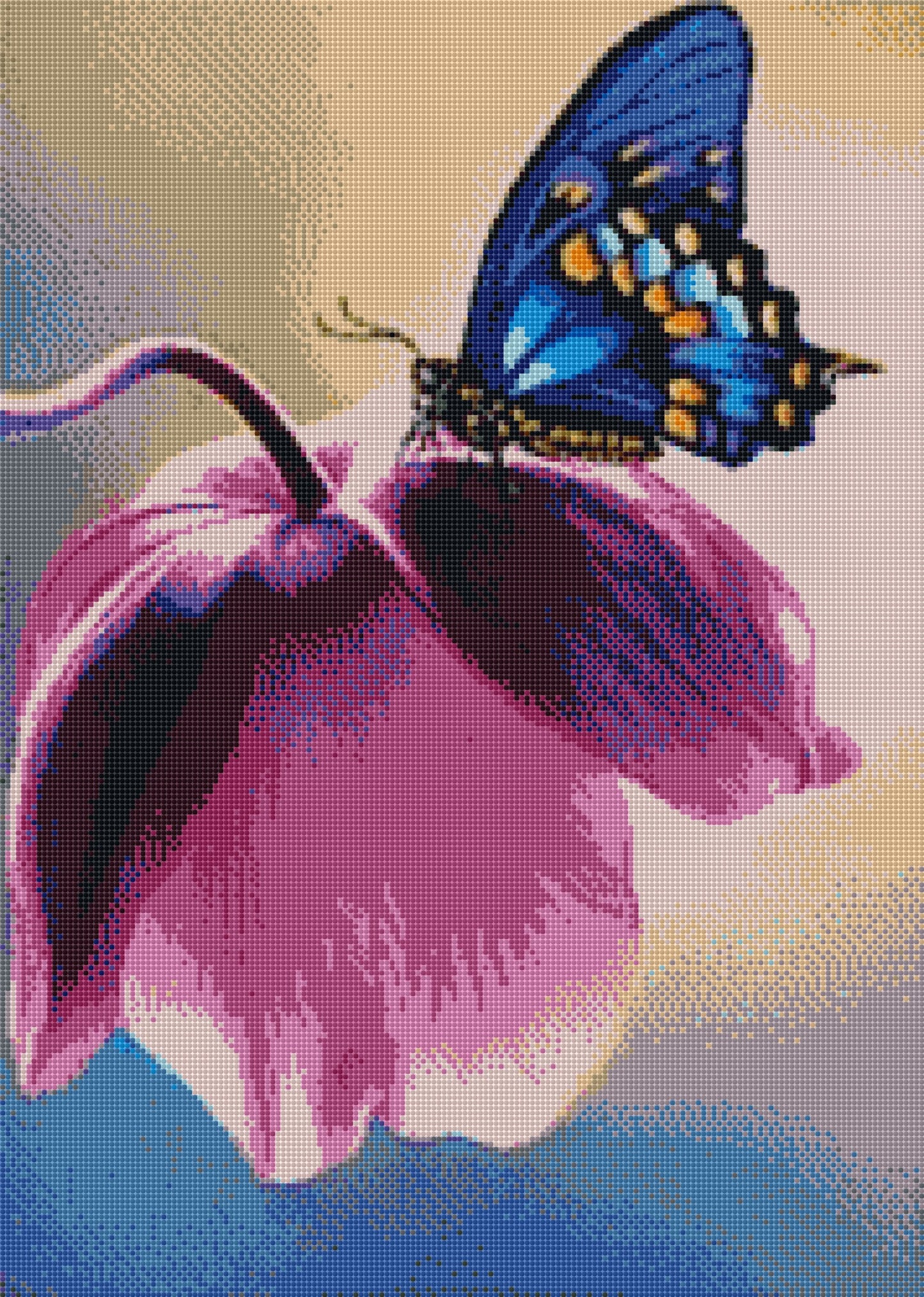 Schmetterling DIY Diamond Painting mit runden oder eckigen Steinli