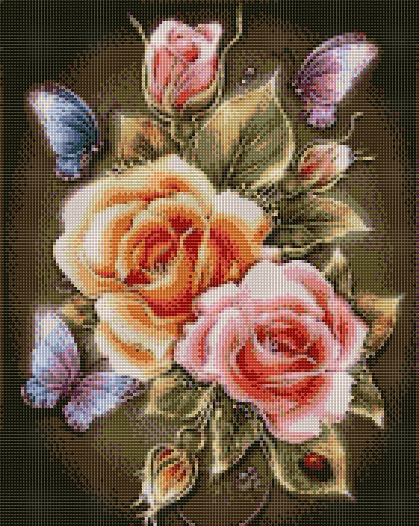 Blumen und Schmetterlinge DIY Diamond Painting mit runden oder eckigen Steinli