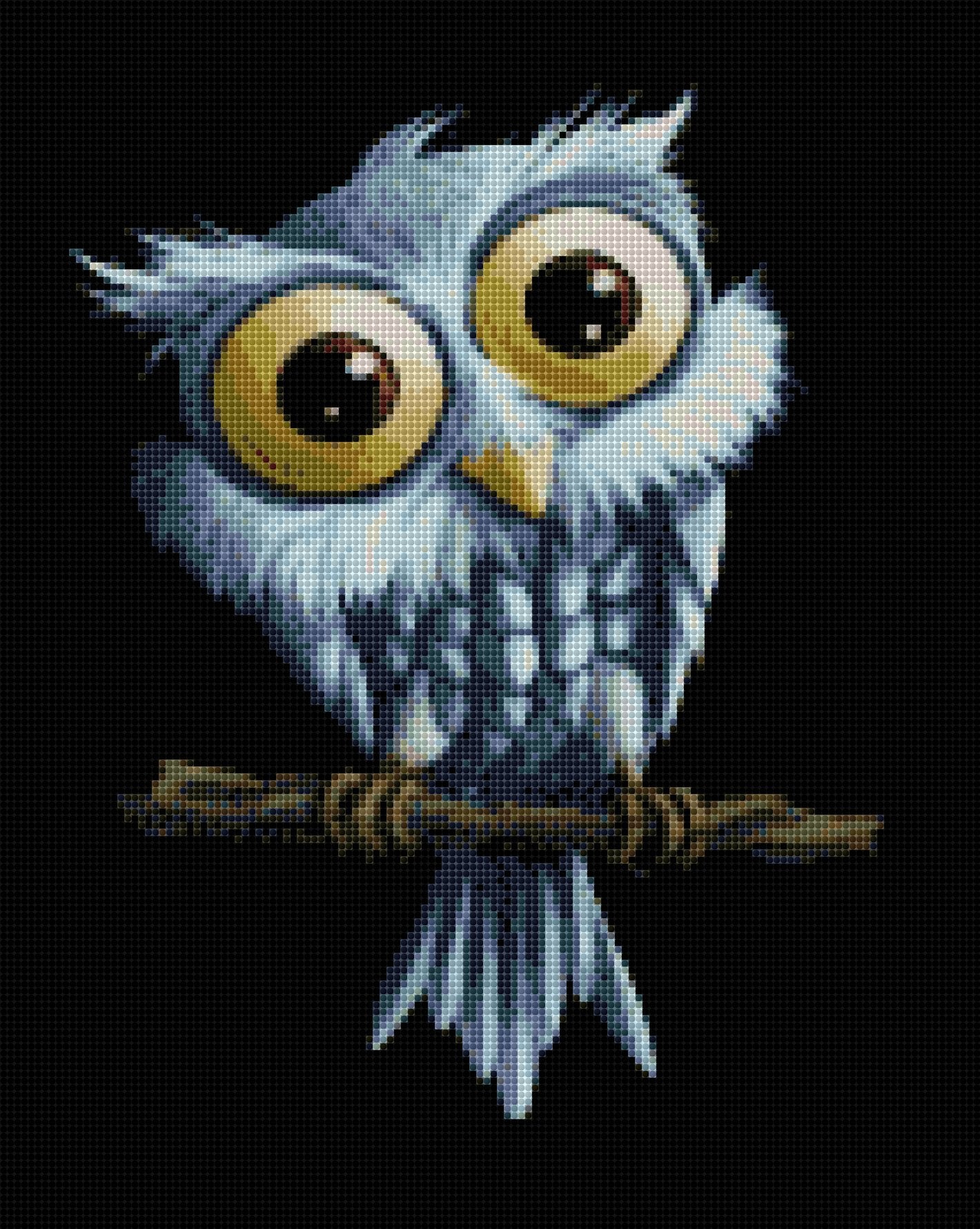Lustige Eule DIY Diamond Painting mit runden oder eckigen Steinli