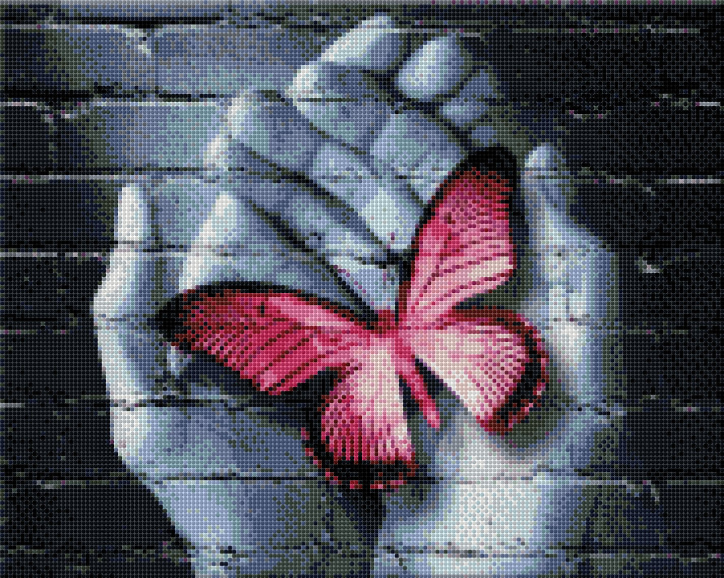 Schmetterling auf Händen DIY Diamond Painting mit runden oder eckigen Steinli