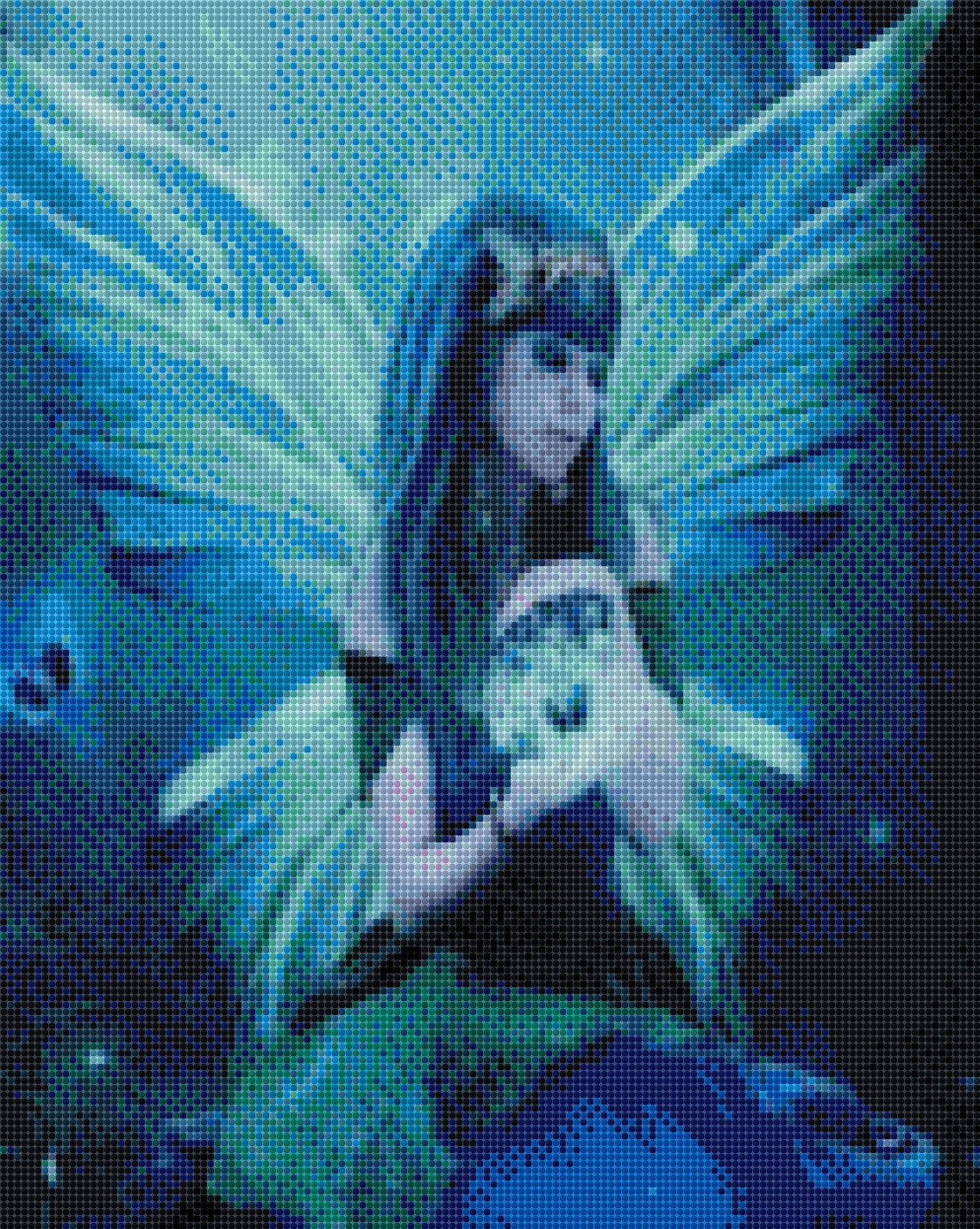 Blaue Walfdee DIY Diamond Painting mit runden oder eckigen Steinli