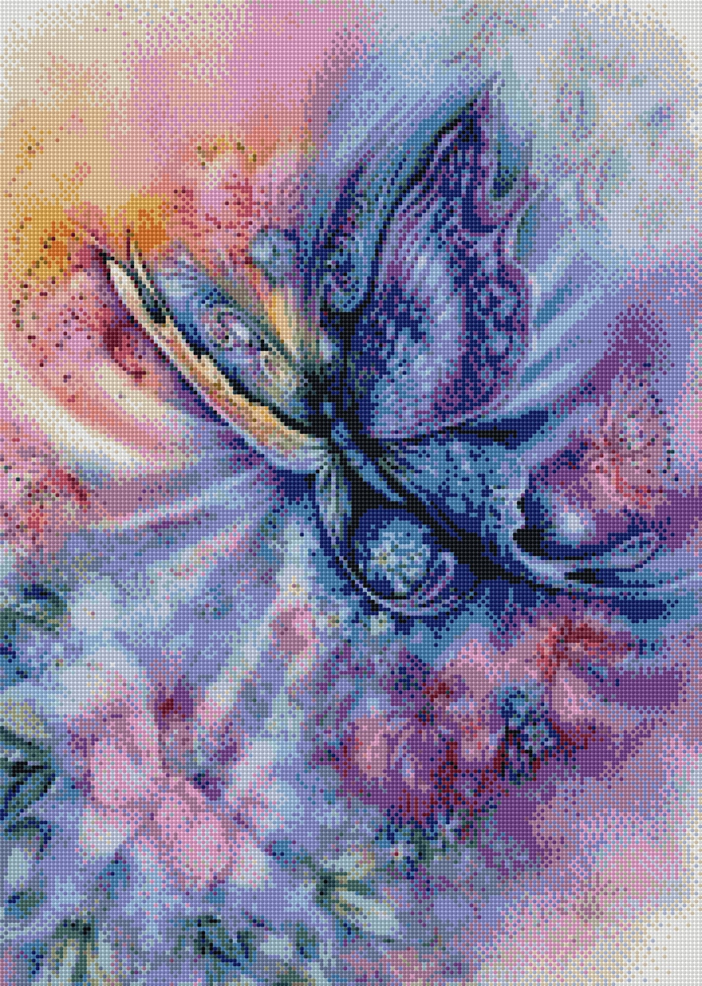 Bunter Schmetterling DIY Diamond Painting mit runden oder eckigen Steinli