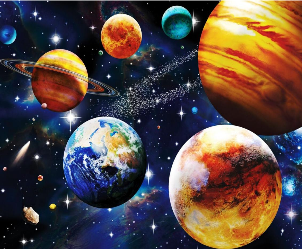 50% Rabatt - Unsere Planeten DIY Diamond Painting mit eckigen Steinli und 6 AB-Farben