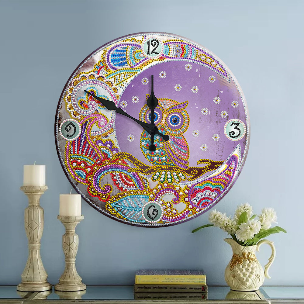 Diamond Painting Wanduhr Dekoration aus Metall - Mehrere Motive zur Auswahl