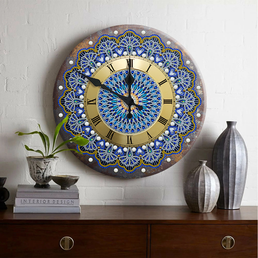 Diamond Painting Wanduhr Dekoration aus Metall - Mehrere Motive zur Auswahl