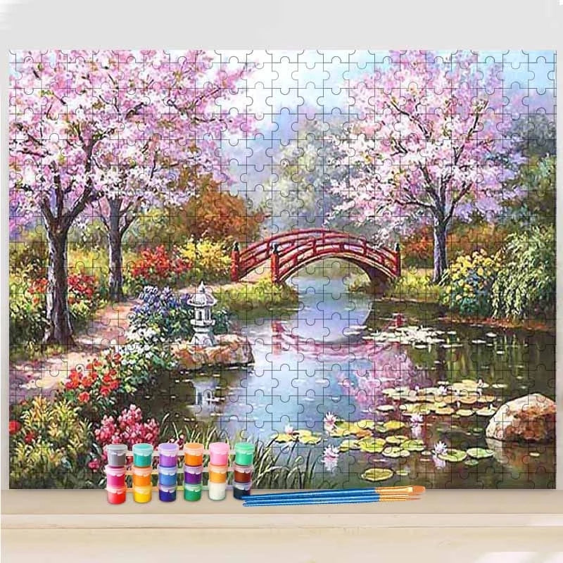 Brücke Puzzle Painting - DIY Malen nach Zahlen Puzzle