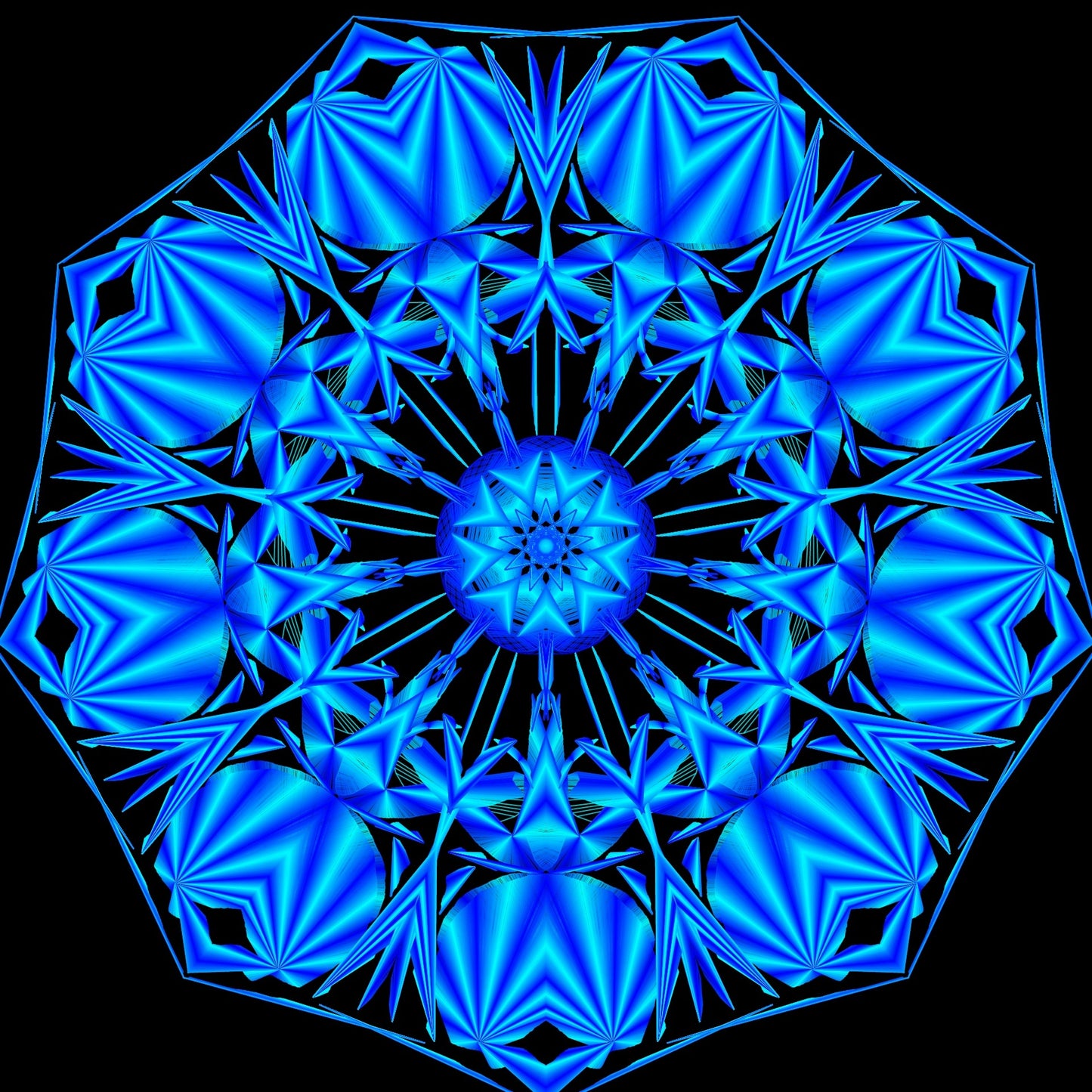 Mandala Blau Schwarz DIY Diamond Painting exclusive edited by MiJa