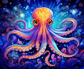 Oktopus Ai generated DIY Diamond Painting Glitzersteinlimoolerei