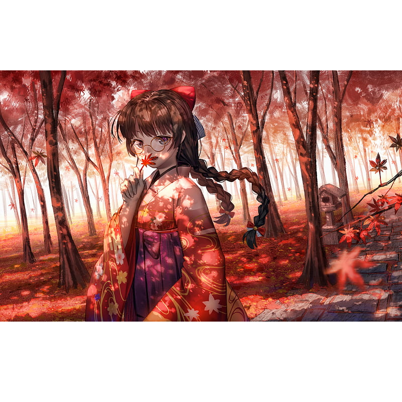 Anime Mädchen im Herbst DIY Diamond Painting