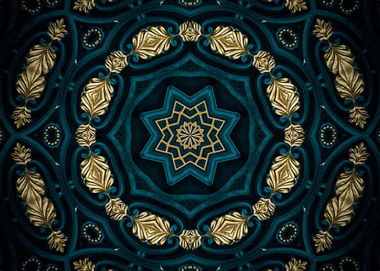 Mandala Rosette in Blau und Gold DIY Diamond Painting exclusive edited by MiJa