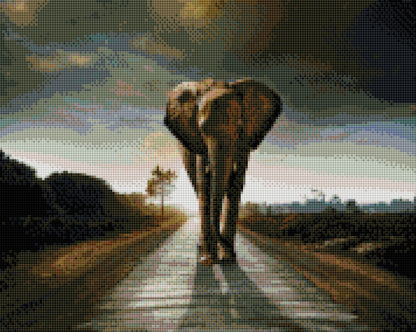 Elefant DIY Diamond Painting mit runden oder eckigen Steinli