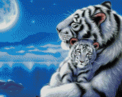 Tiger DIY Diamond Painting mit runden oder eckigen Steinli