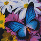 Blauer Schmetterling DIY Diamond Painting mit runden oder eckigen Steinli
