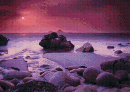 Sonnenuntergang am Strand DIY Diamond Painting mit runden oder eckigen Steinli
