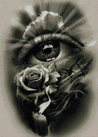 Strahlendes Auge DIY Diamond Painting mit runden oder eckigen Steinli