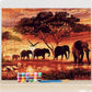Elefanten in Afrika Puzzle Painting - DIY Malen nach Zahlen Puzzle
