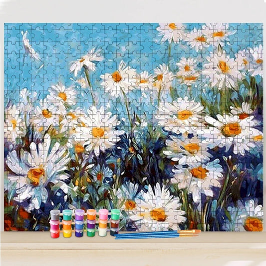 Blumenwiese Puzzle Painting - DIY Malen nach Zahlen Puzzle