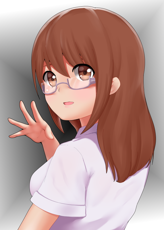 Anime Mädchen mit Brille